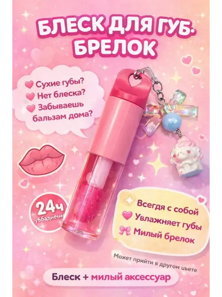 НаМиллион03 Подарочный набор блеск для губ с брелком