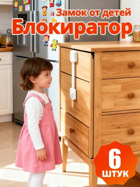 Блокиратор для детей от открывания дверей шкафов