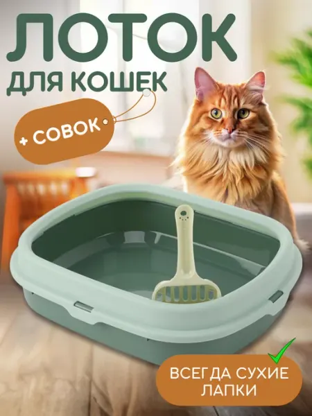 ЭКО_ДОМ Лоток туалет для кошек маленький с совком