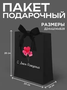 Пакет подарочный с днем рождения большой 1 шт