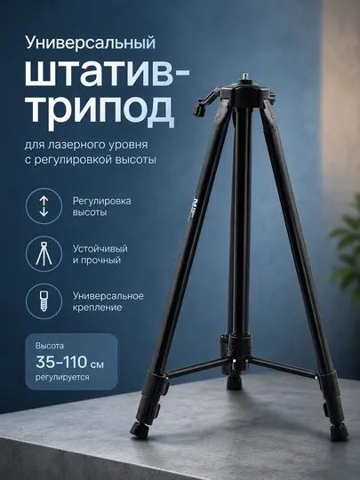 Универсальный штатив-трипод для лазерного уровня с регулировкой высоты