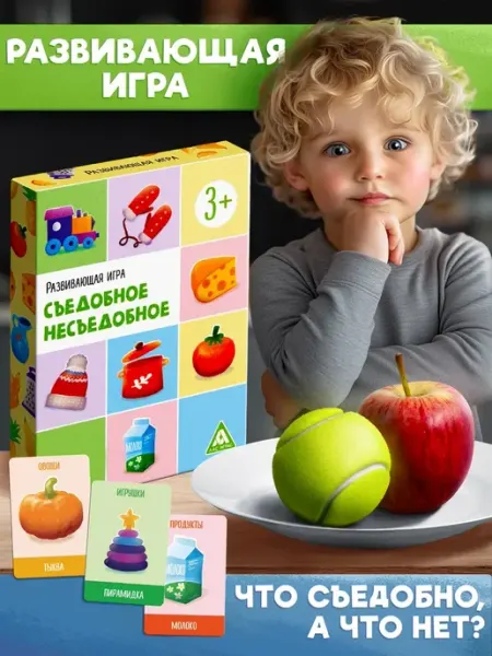 ЛАС ИГРАС Настольная игра для детей Съедобное-несъедобное