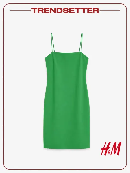 H&M Приталенное платье мини на тонких бретелях