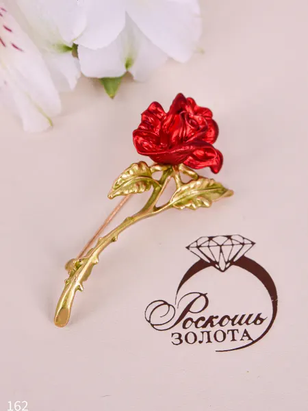 Роскошь ЗОЛОТА Брошь булавка роза
