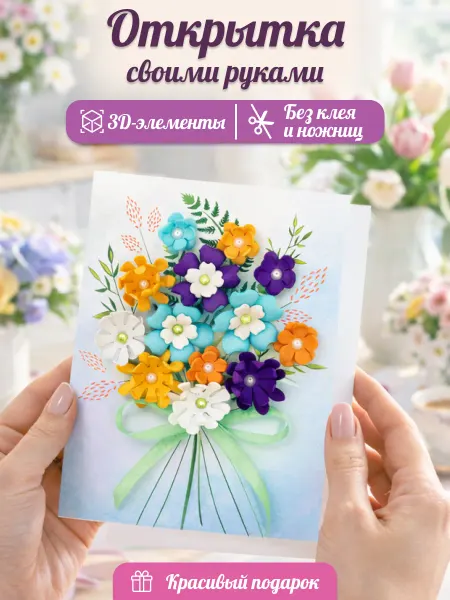 Волшебная мастерская Поделка Открытка своими руками Букетик Набор для творчества
