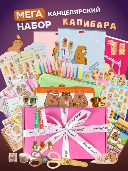 Развивашка №1 Канцелярский подарочный набор бокс капибара