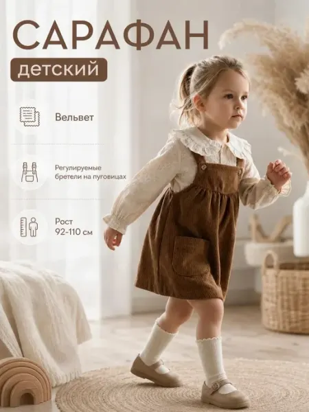 СветиК Платье сарафан вельветовый на лямках