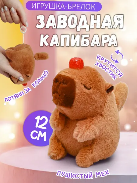 ЭВРИКА подарки и удивительные вещи Игрушка мягкая инерционная Капибара №3