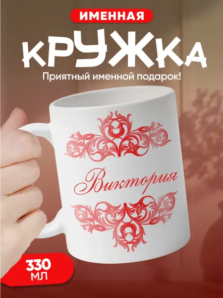Виктория- именная кружка керамическая подарочная