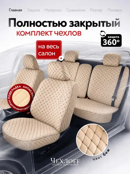 ЧехлоFF Накидки для авто на передние сиденья чехлы велюр