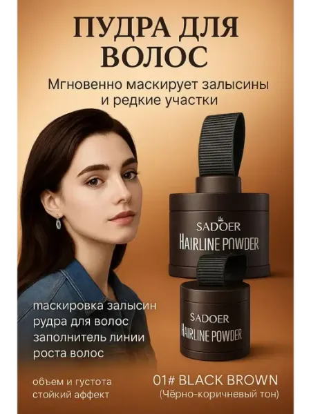Пудра для волос тонирующая маскирующая для закрашивания