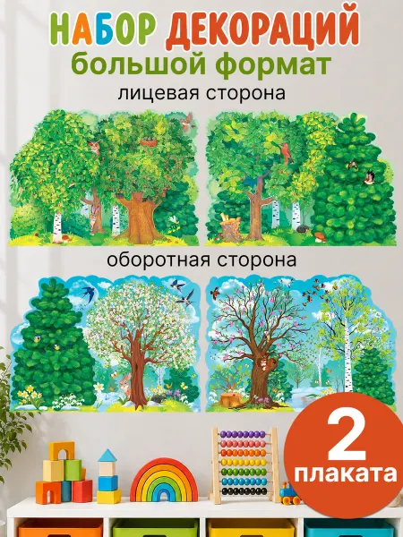 ТМ открытая планета Плакат декорация на стену Времена года Лето-Весна