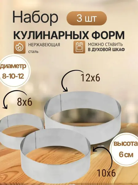 Форма для запекания выпечки круглая разъемная раздвижная