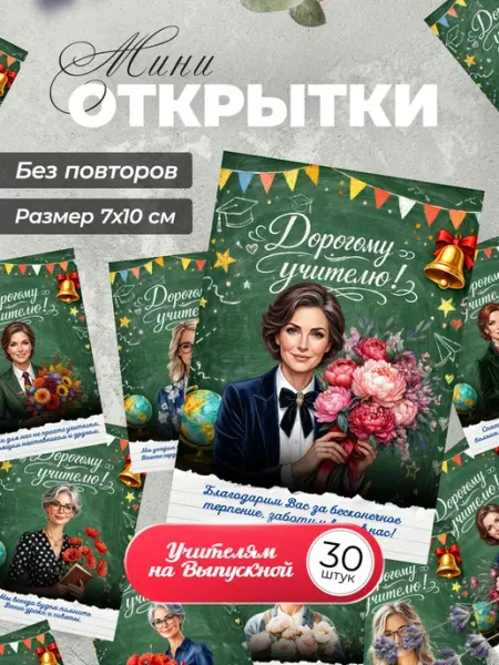 История открыток Мини открытки учителям выпускной последний звонок