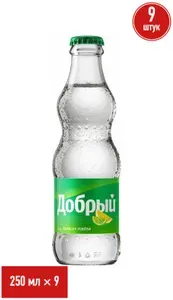 Газированный напиток Добрый лимон-лайм 250 мл, набор: 9 штук