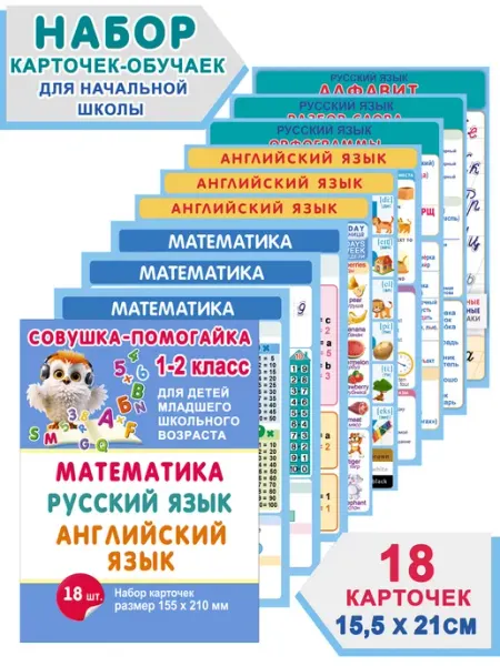 Галерея дизайна Шпаргалки для начальной школы карточки 18 шт