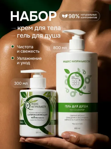 Индекс Натуральности Крем для тела и гель для душа набор