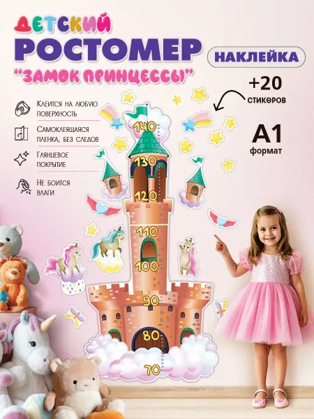 ГК Горчаков ростомер наклейки детские для декора на стену в комнату