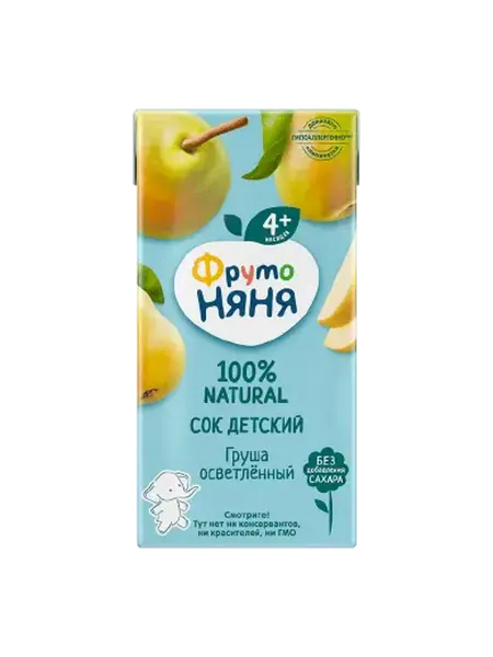 ФрутоНяня Сок груша осветленный 200мл