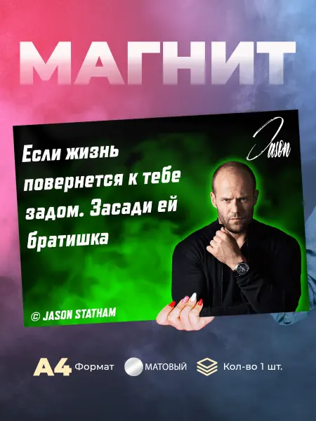 Розовый Гусь Магнит цитаты Джейсона Стетхема