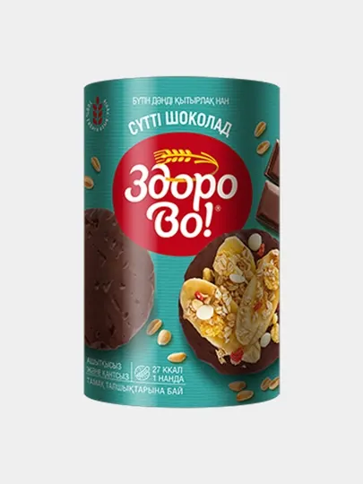 ЗдороВо! Хлебцы цельно зерновые пшенично-рисовые, в глазури "Молочный шоколад" 160 гр