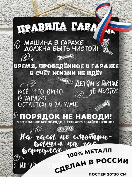 Декор для дома ПРАВИЛА Постер подарок коллеге