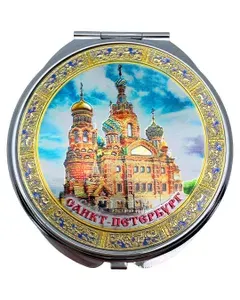 Зеркальце карманное складное косметическое для макияжа , сувенир Санкт-Петербург