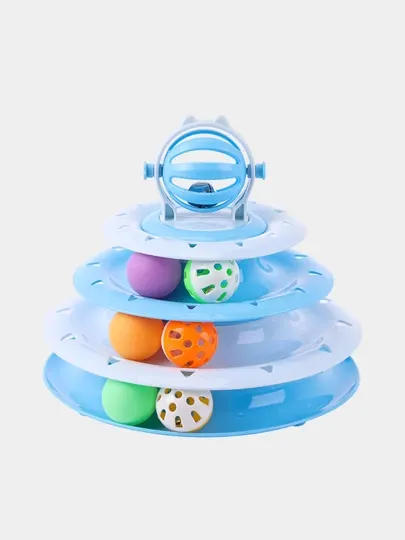 Интерактивная игрушка для кошек и котят, трек-круг, этажерка