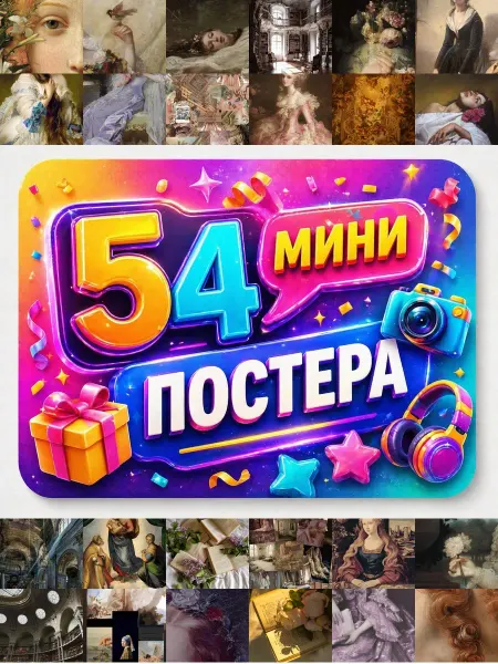 У Денчика Минипостеры 54 шт Эстетика Ренессанс (Мона Лиза