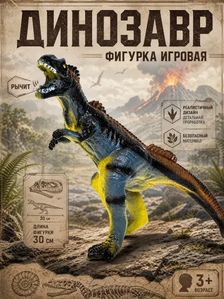 Рассказы о животных Игрушечный динозавр со звуком для детей