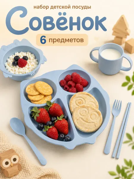 Добрый Филин Набор детской посуды для кормления