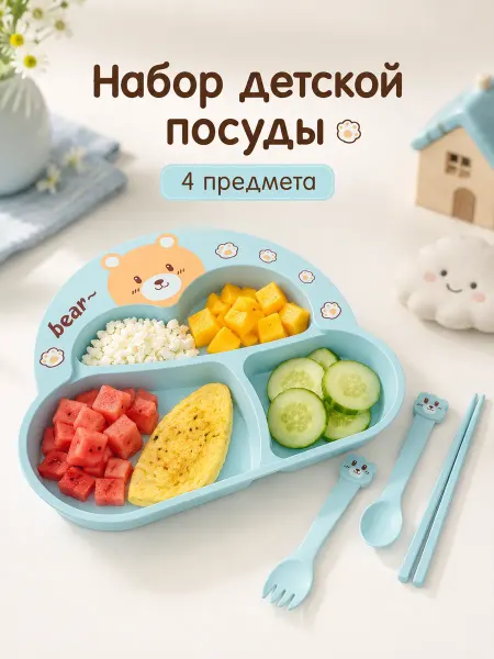 Добрый Филин Набор детской посуды тарелка