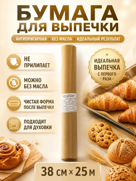 ШИКУ1 Бумага для выпечки пергамент силиконизированный