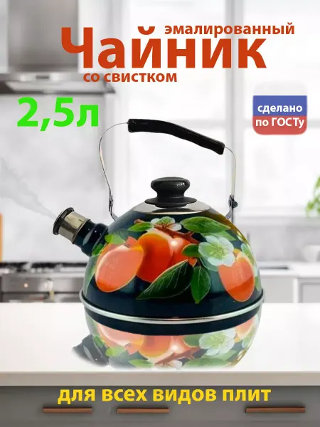 Сила Дон Чайник для плиты эмалированный со свистком