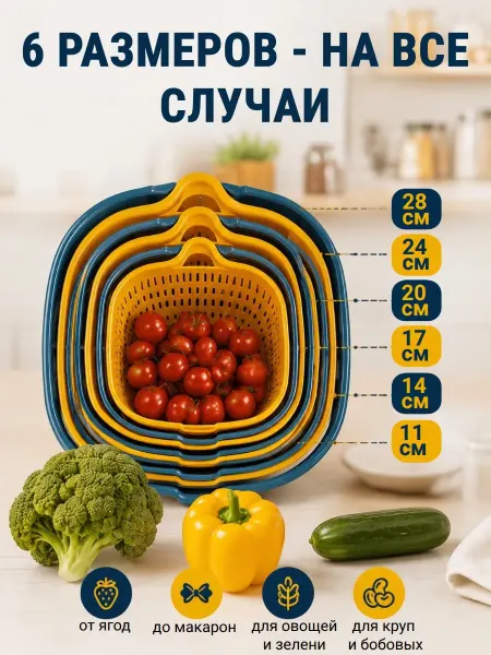 Дуршлаг и миски для кухни для хранения и мытья