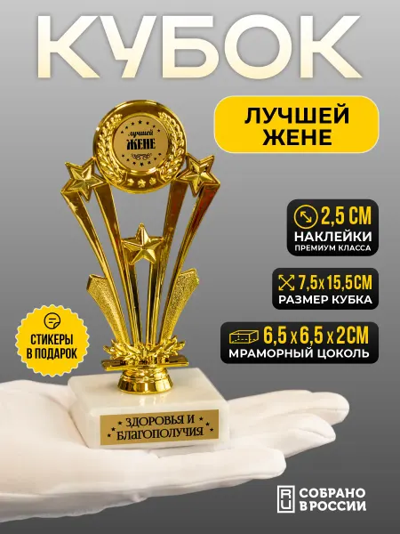Сувенир Сувениров Кубок подарочный Лучшей жене