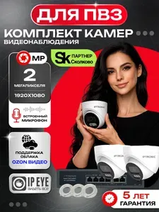 Комплект камер видеонаблюдения для ПВЗ с микрофоном 2 шт