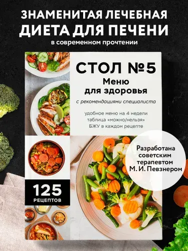 Стол №5. Меню для здоровья с рекомендациями специалиста