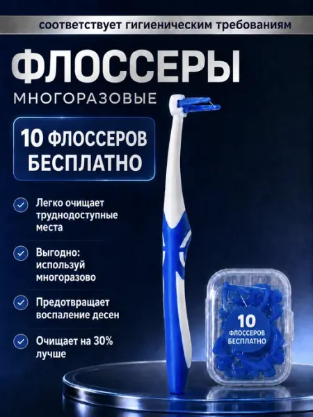 Зубочистка с нитью пластиковая Флосеры Набор флоссеров
