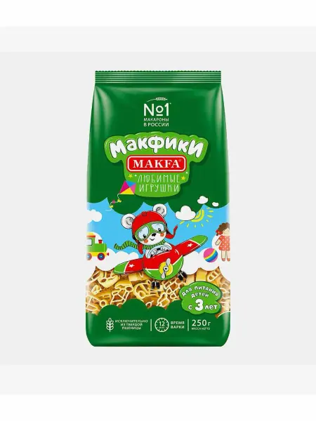 Макароны детские макфики любимые игрушки 250гр