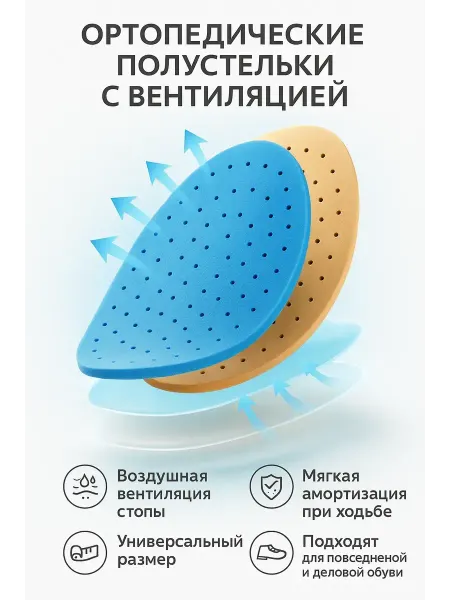 ЕКУУРА Ортопедические полустельки-подушечки с амортизацией