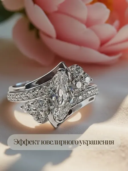 Хорошевская Кольцо перстень с крупным прозрачным камнем