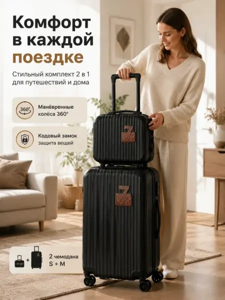 Набор чемоданов на колесах 3 шт XS, S ручная кладь маленький