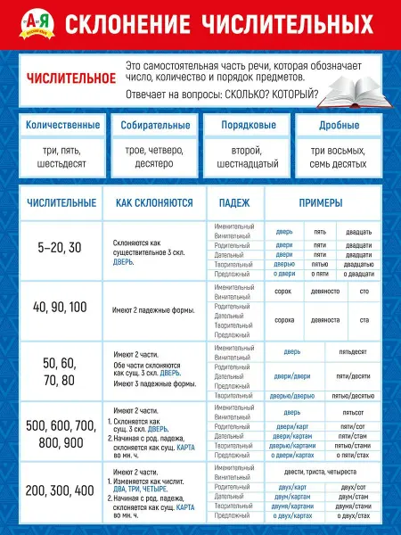 ТМ Мир поздравлений плакат обучающий по русскому языку на стену украшение класса