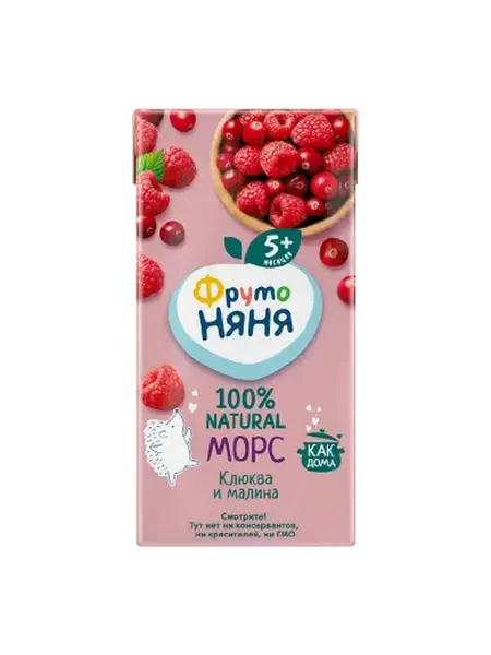 ФрутоНяня Морс клюква и малина 200мл