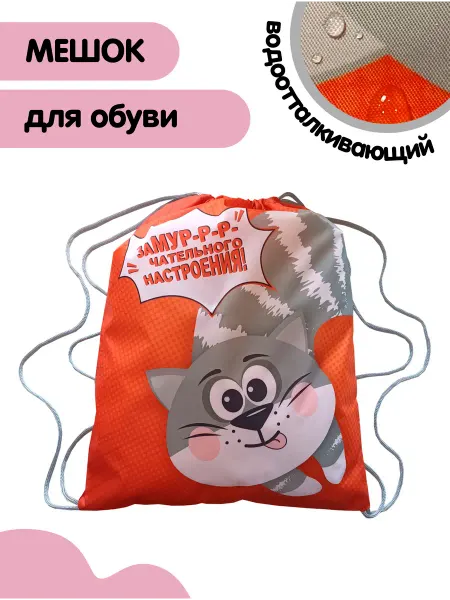 Первоклассные подарки Подарочный мешок для обуви "Кот"