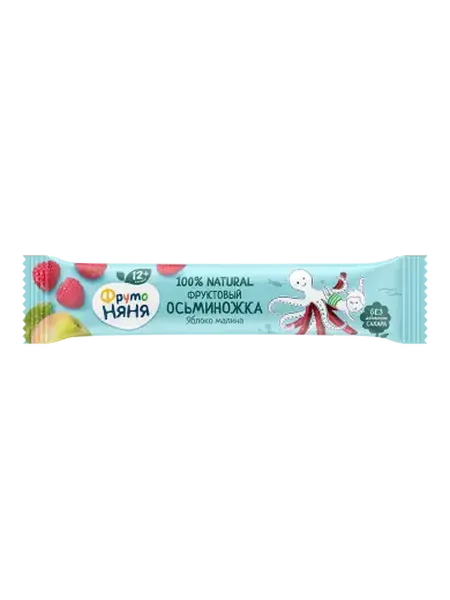 ФрутоНяня Фруктовые кусочки Яблоко малина Осьминожка