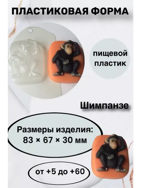 Лавочка Медвежонка Форма пластик для мыла и шоколада Шимпанзе