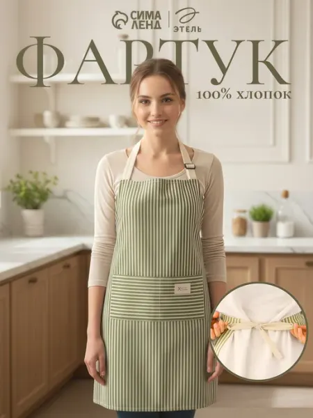 Сима-Ленд & Доляна Фартук кухонный с карманом унисекс