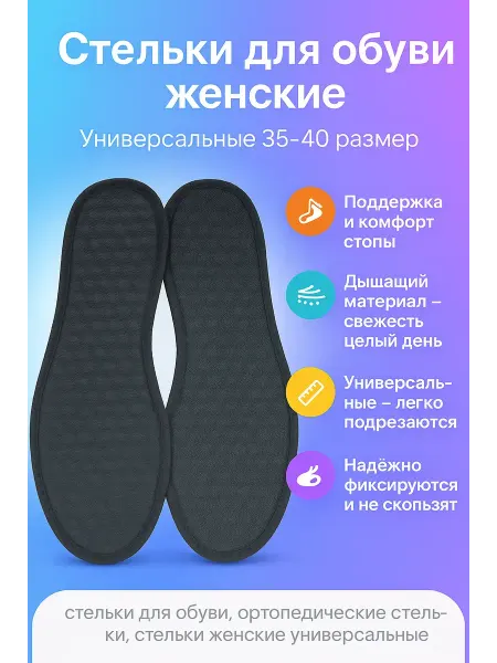 МИС28 стельки для обуви резиновые тонкие